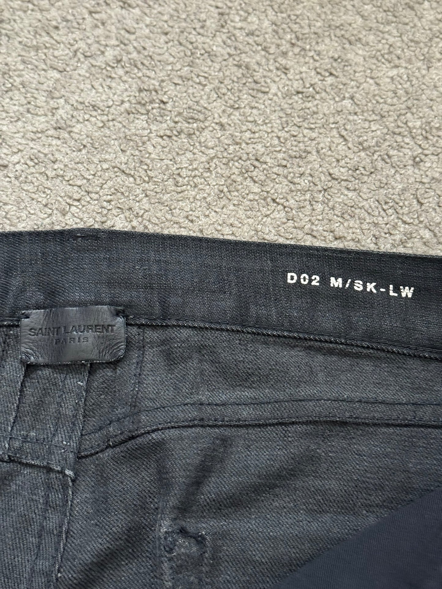 FW13 Saint Laurent by Hedi Slimane Black Wax D02 Denim Jeans