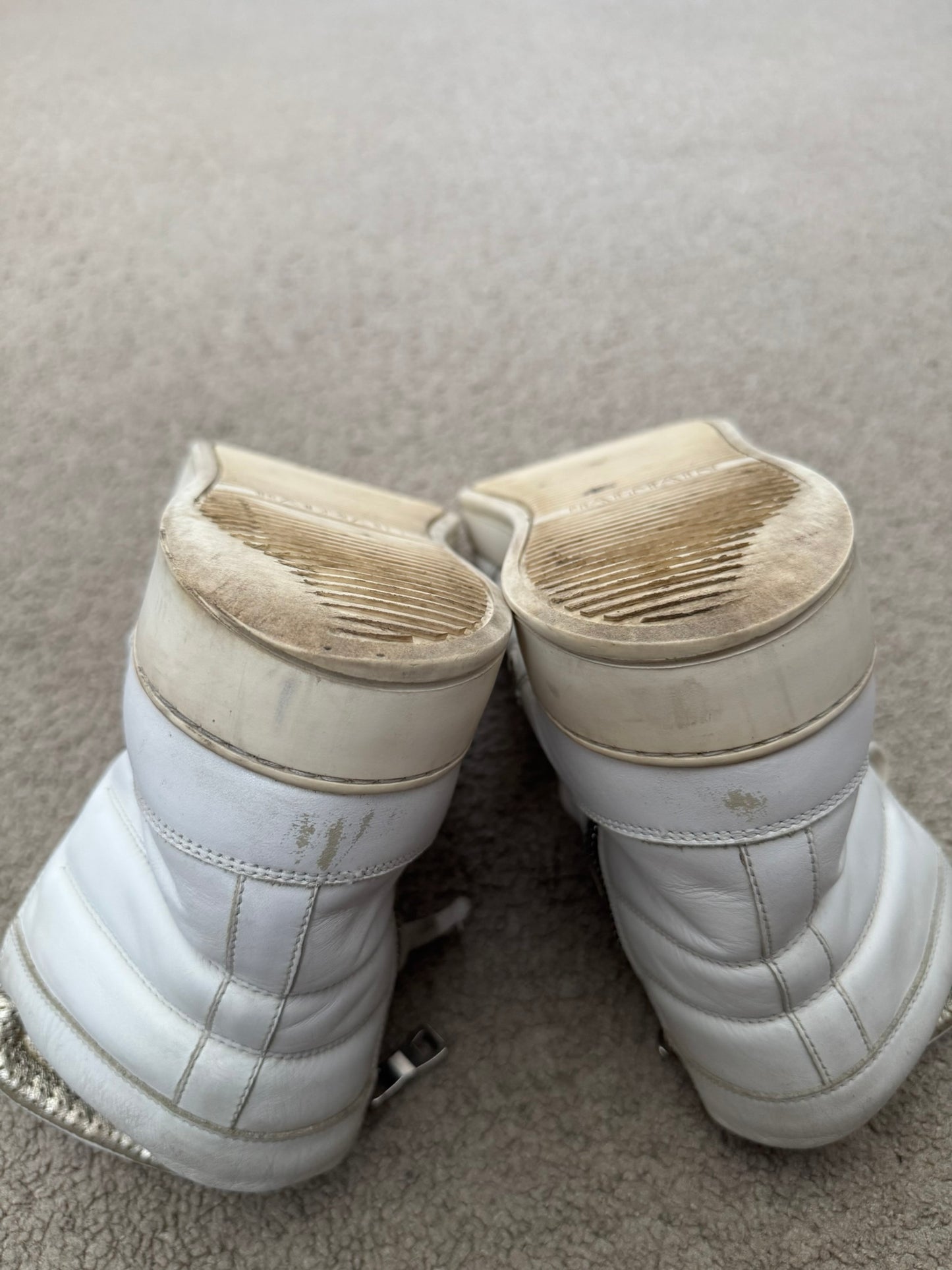 SS13 Balmain by Olivier Rousteing White Leather High Top Sneakers
