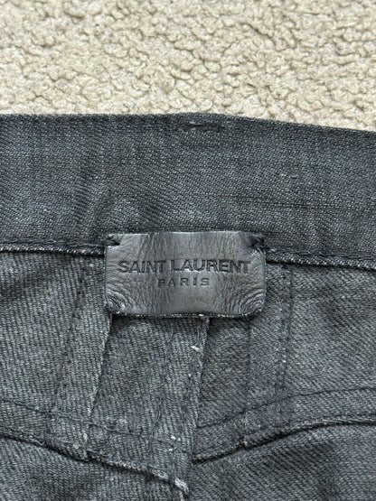 FW13 Saint Laurent by Hedi Slimane Black Wax D02 Denim Jeans
