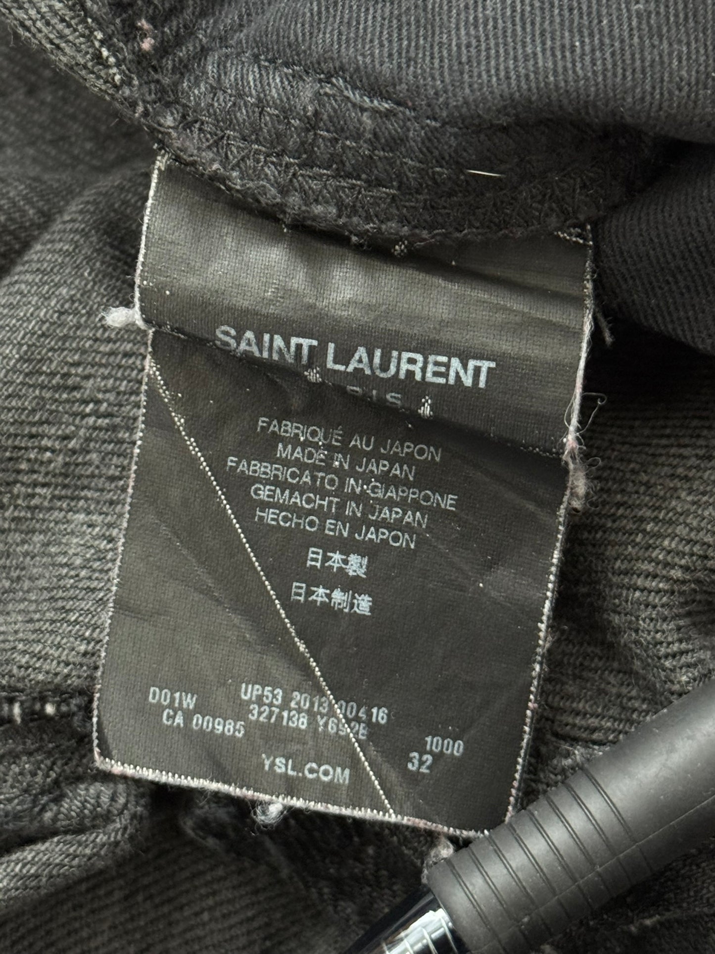 FW13 Saint Laurent by Hedi Slimane Black Wax D02 Denim Jeans