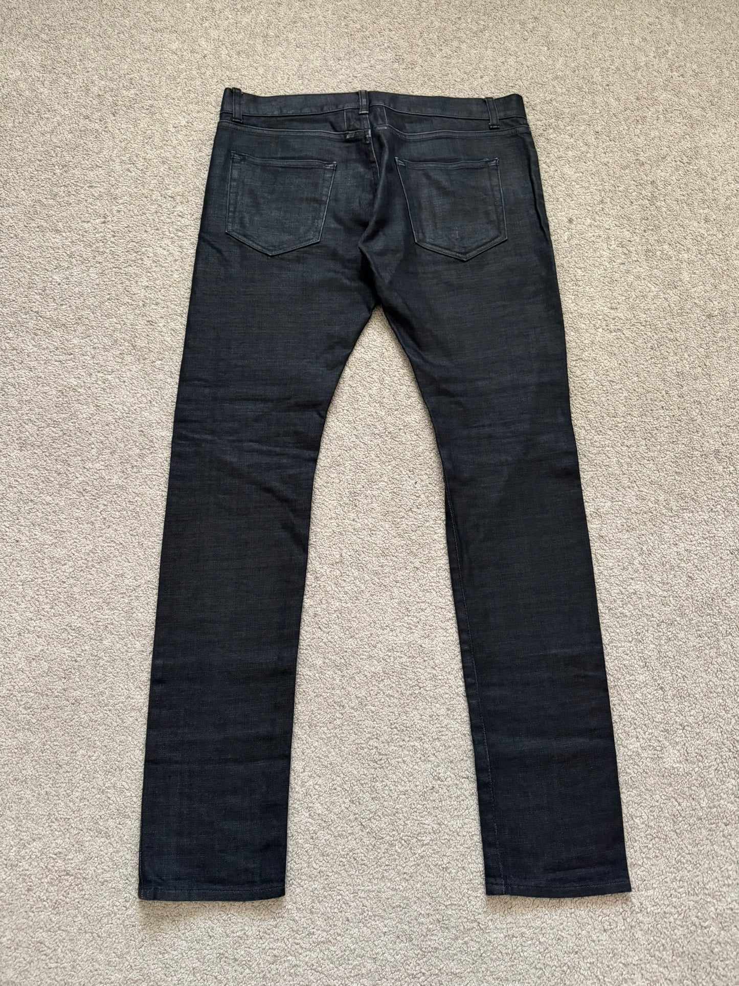 FW13 Saint Laurent by Hedi Slimane Black Wax D02 Denim Jeans