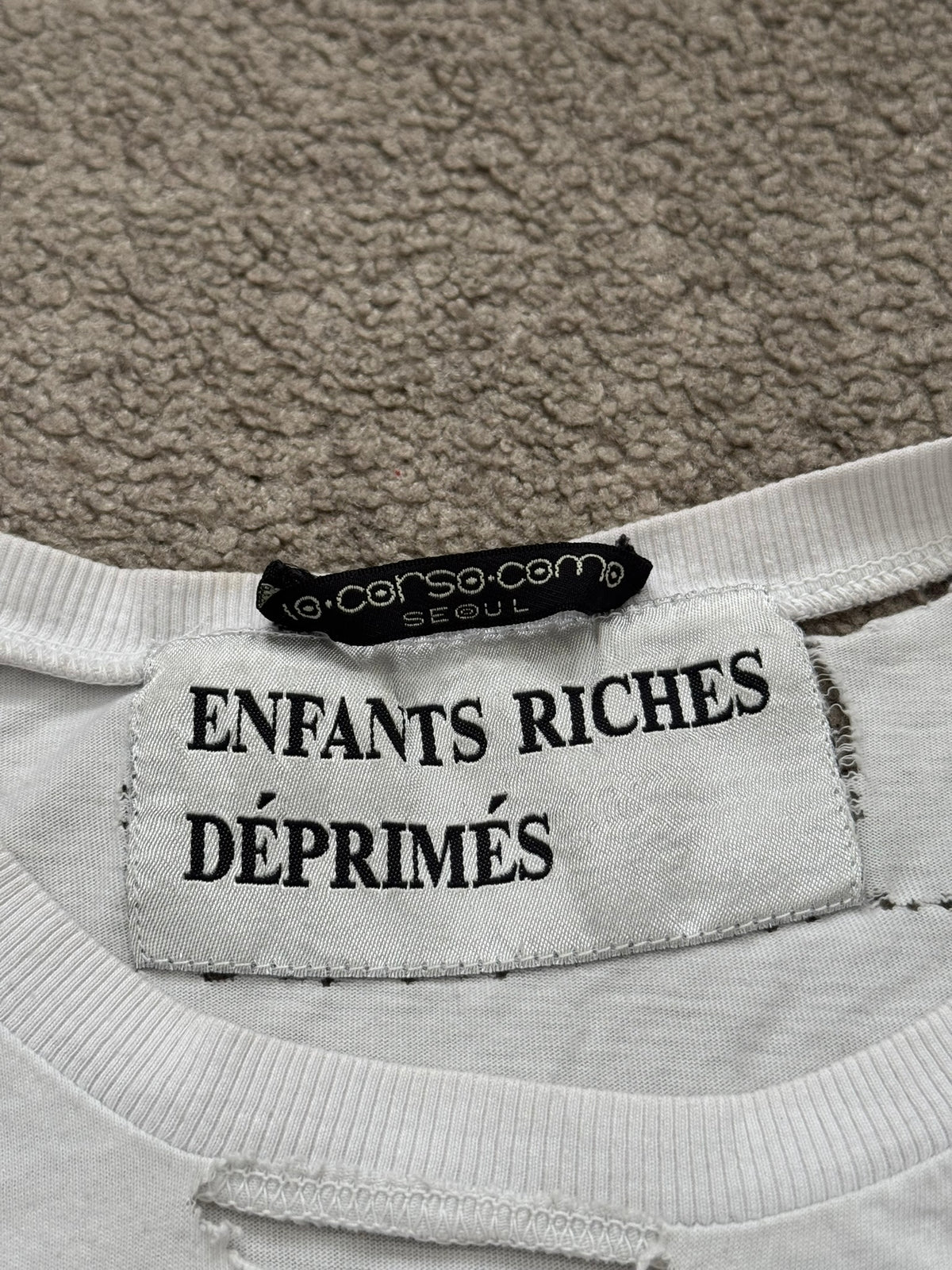 Enfants Riches Deprimes OG White Logo Distressed T Shirt