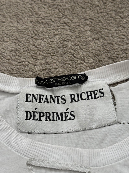 Enfants Riches Deprimes OG White Logo Distressed T Shirt