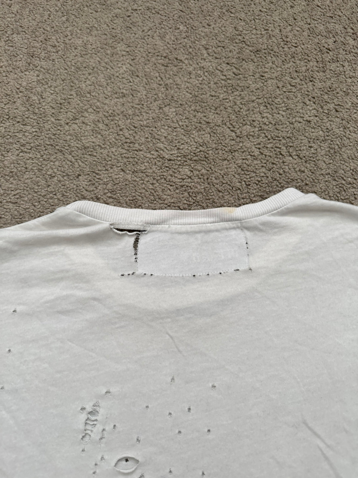 Enfants Riches Deprimes OG White Logo Distressed T Shirt