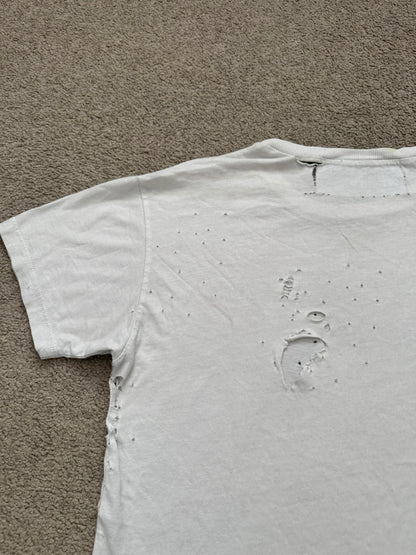 Enfants Riches Deprimes OG White Logo Distressed T Shirt