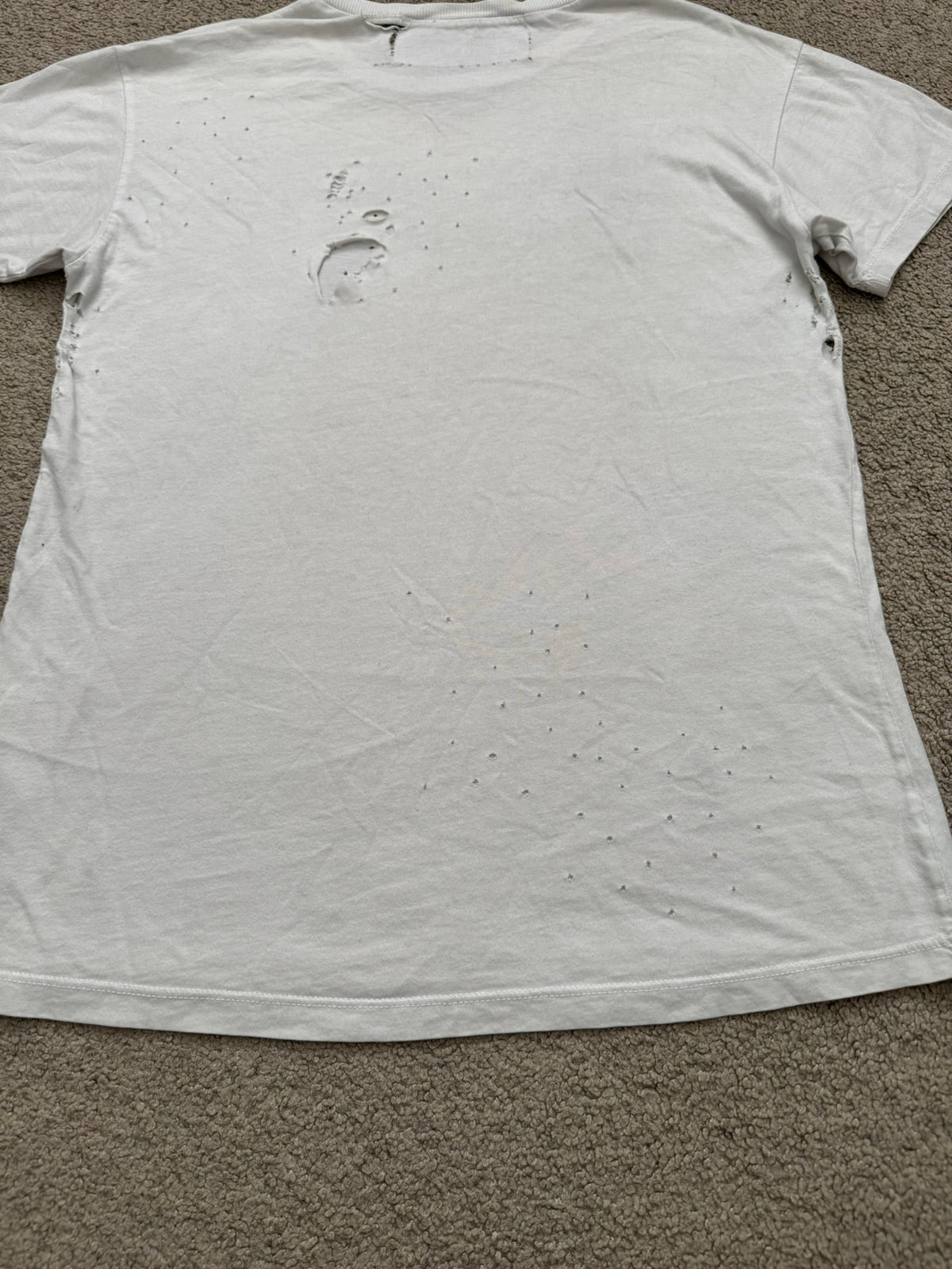 Enfants Riches Deprimes OG White Logo Distressed T Shirt