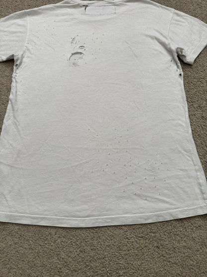 Enfants Riches Deprimes OG White Logo Distressed T Shirt
