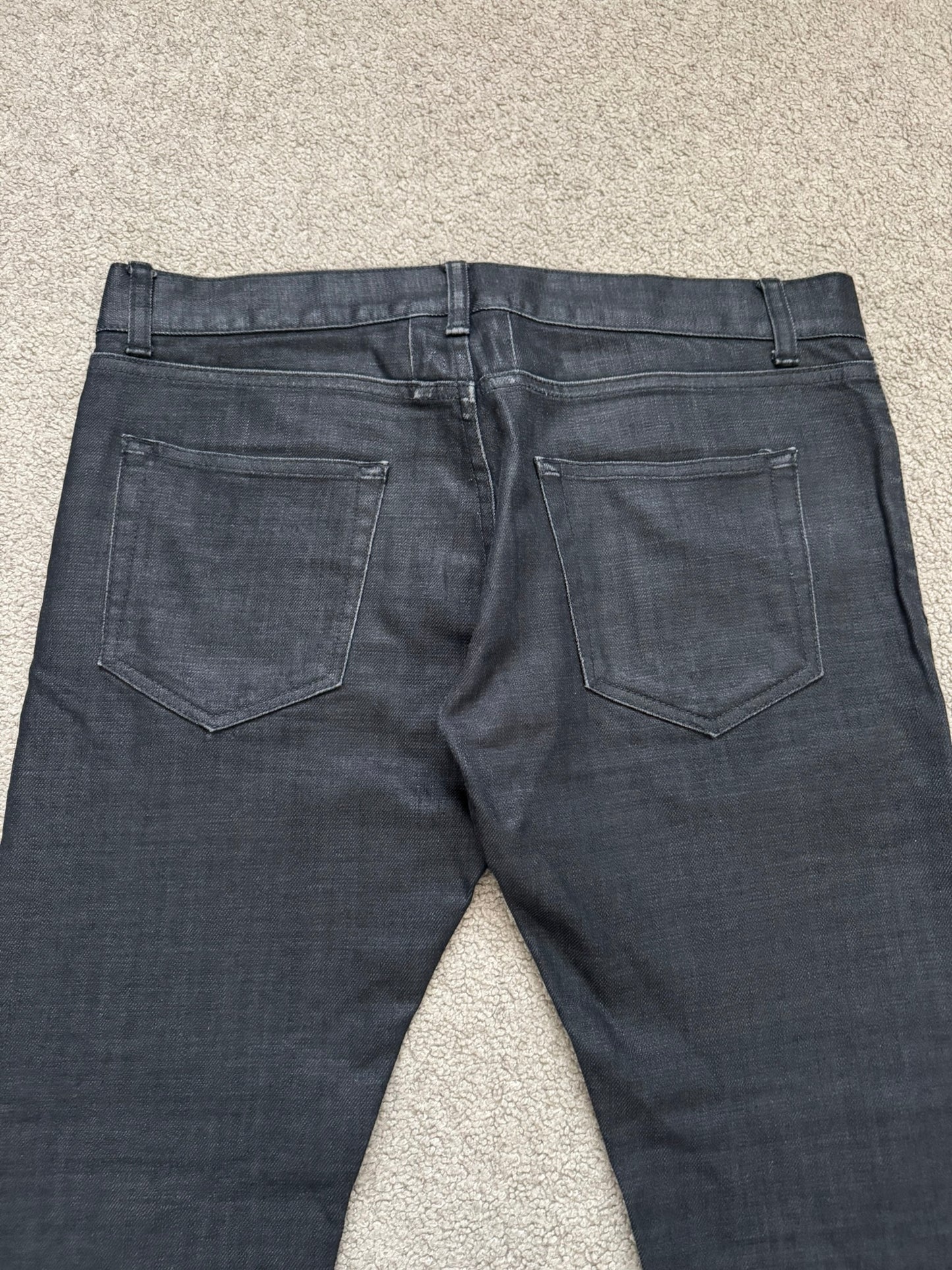 FW13 Saint Laurent by Hedi Slimane Black Wax D02 Denim Jeans