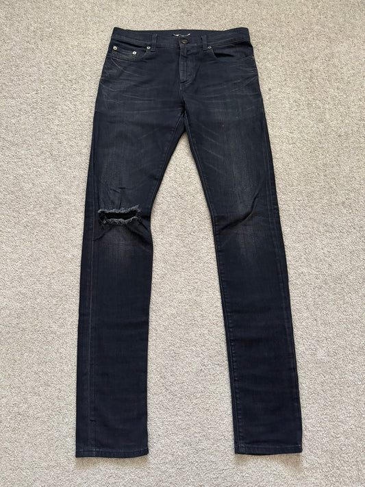 FW16 Saint Laurent by Hedi Slimane D02 Knee Slit Denim Jeans