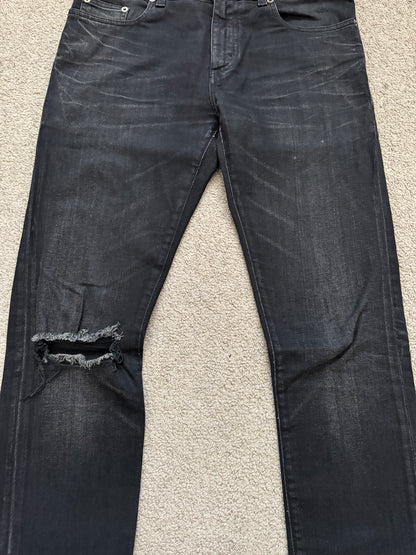 FW16 Saint Laurent by Hedi Slimane D02 Knee Slit Denim Jeans