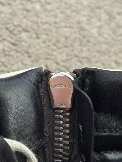 FW16 Rick Owens Black & White Geobasket High Top Sneakers