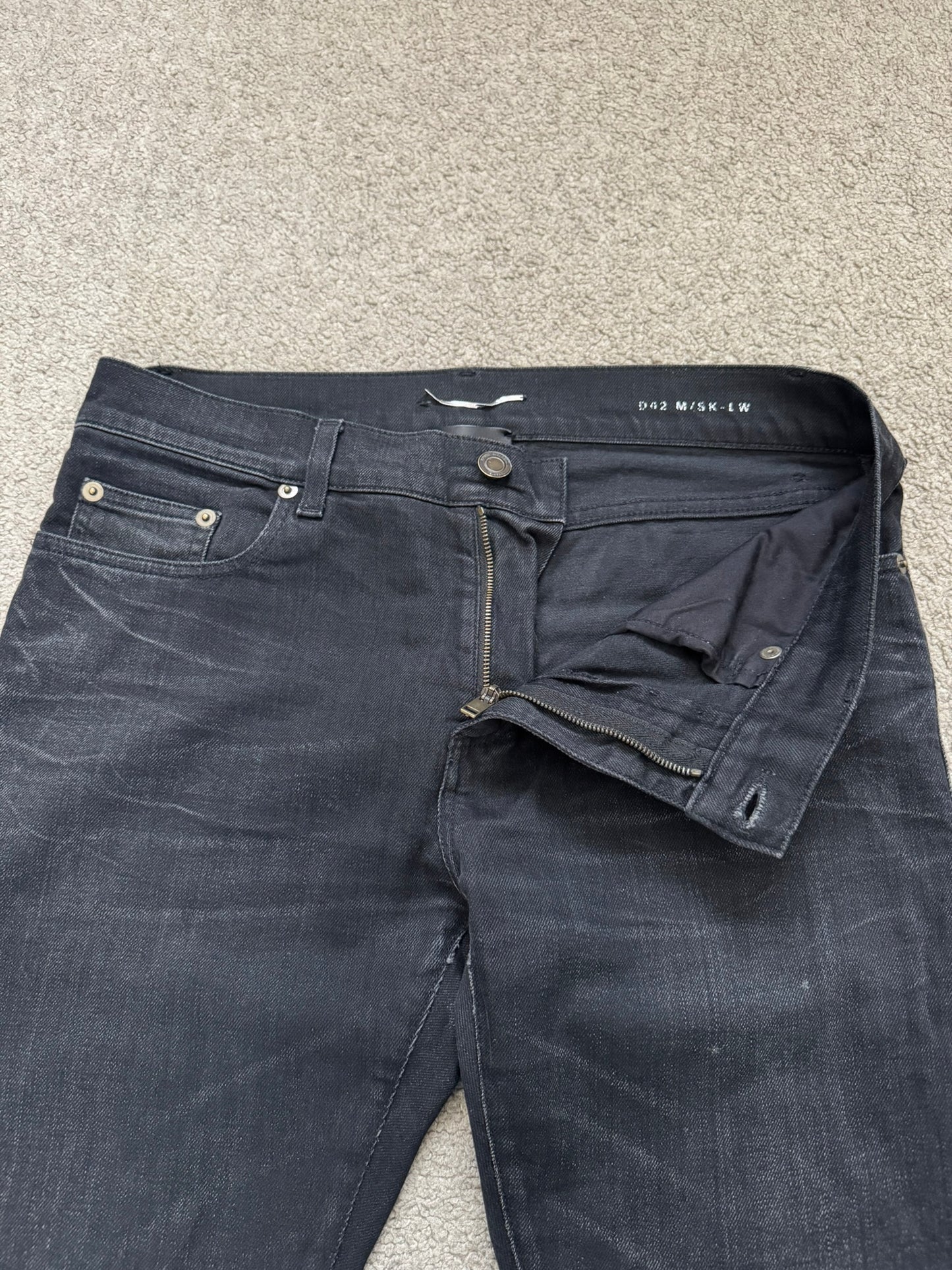 FW16 Saint Laurent by Hedi Slimane D02 Knee Slit Denim Jeans