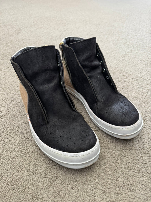 FW13 Rick Owens Mainline Pony Hair Island Dunk Sneakers