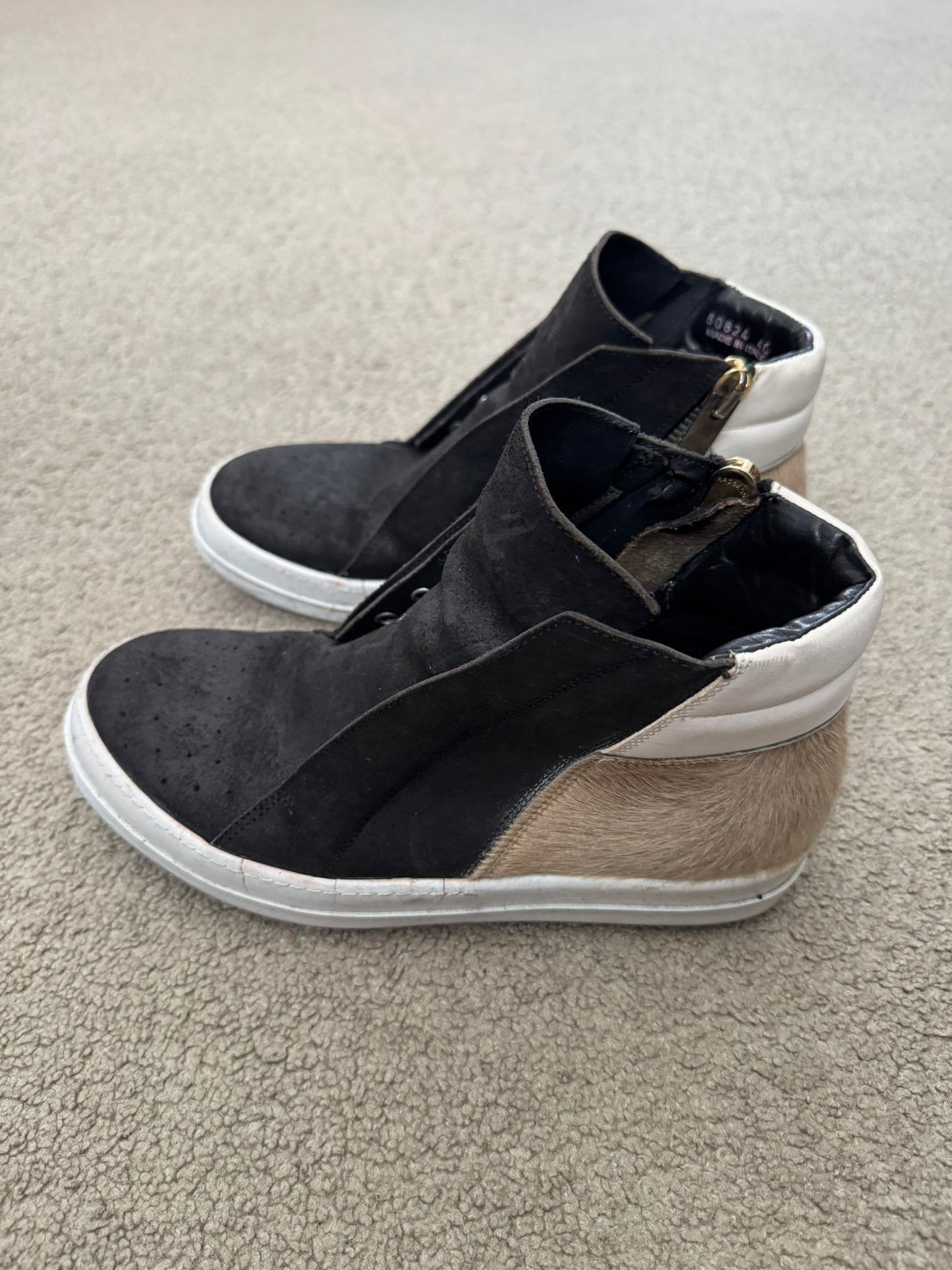 FW13 Rick Owens Mainline Pony Hair Island Dunk Sneakers
