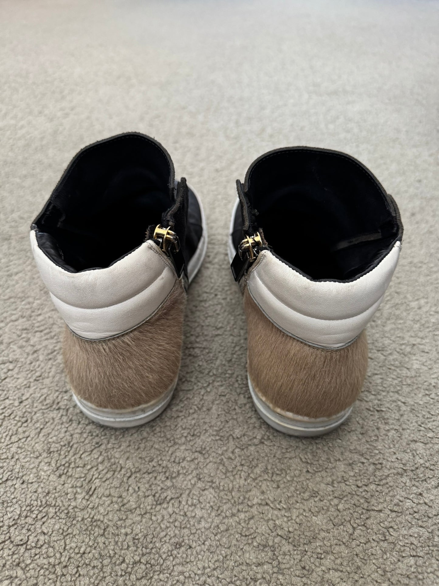 FW13 Rick Owens Mainline Pony Hair Island Dunk Sneakers