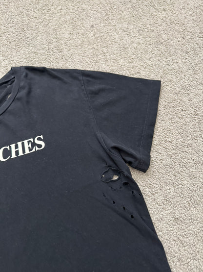 Enfants Riches Deprimes Black Logo Distressed T Shirt