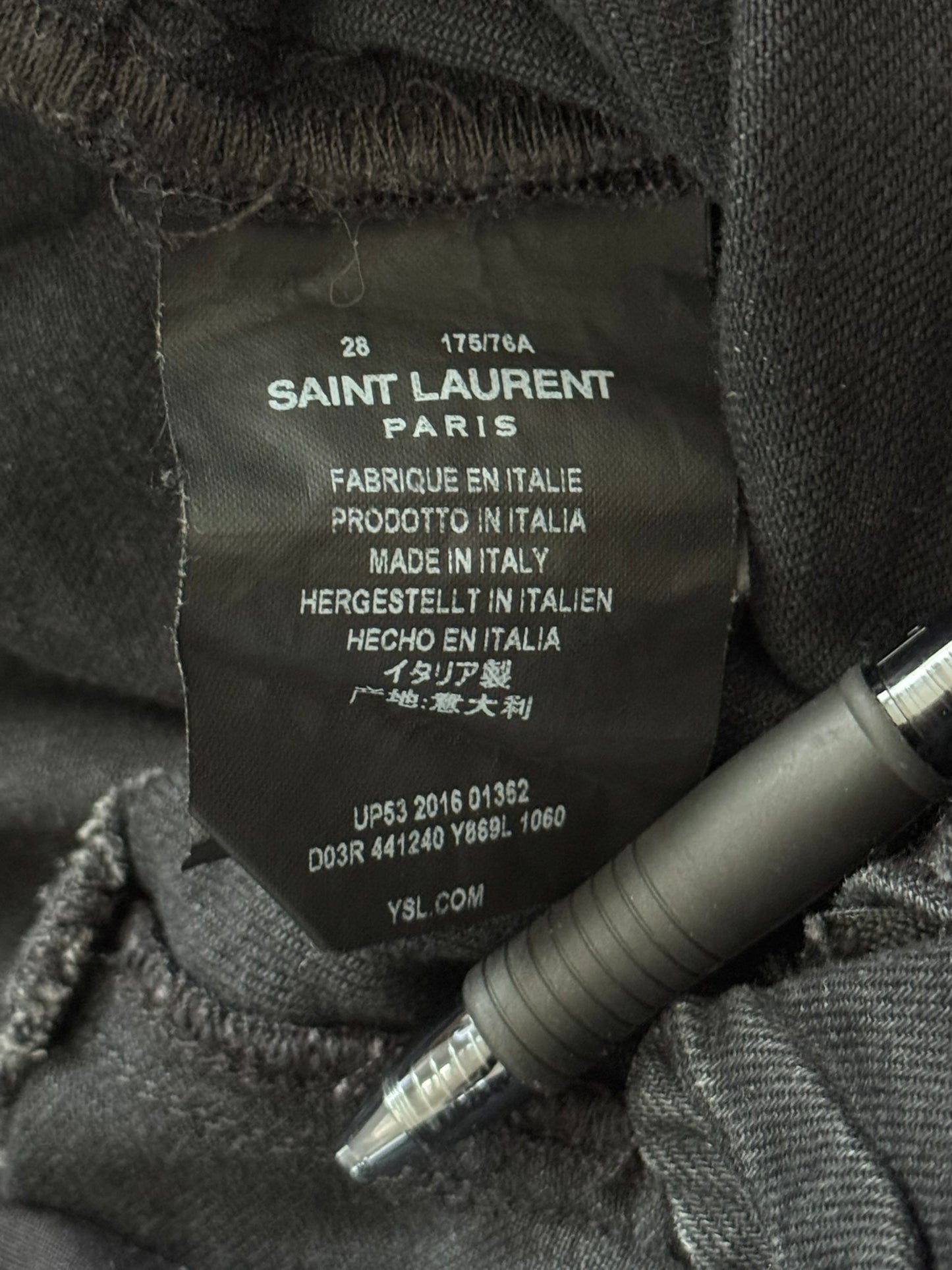 FW16 Saint Laurent by Hedi Slimane D02 Knee Slit Denim Jeans