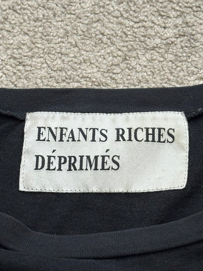 Enfants Riches Deprimes Black Logo Distressed T Shirt