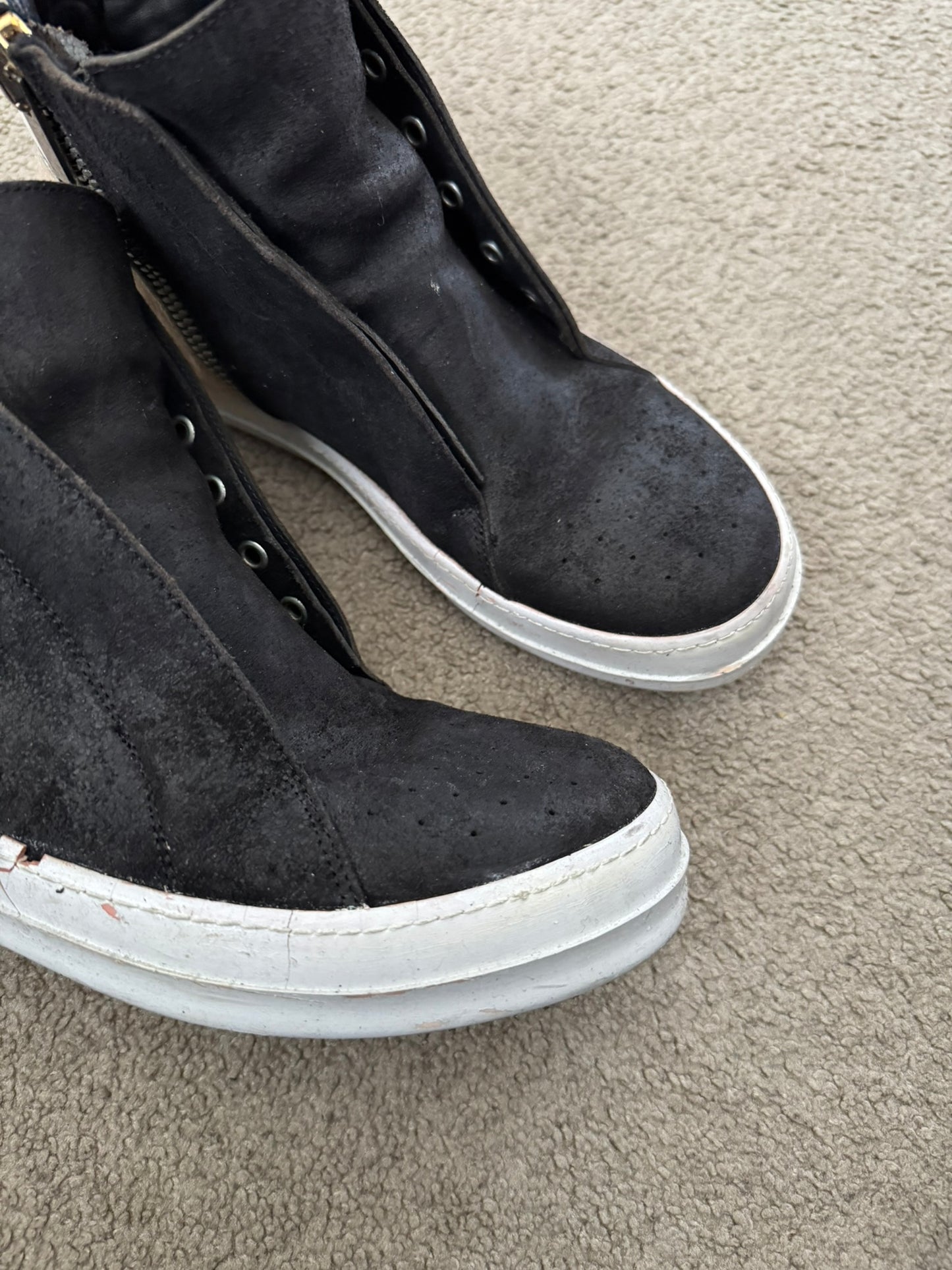 FW13 Rick Owens Mainline Pony Hair Island Dunk Sneakers
