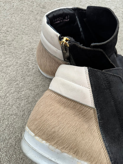 FW13 Rick Owens Mainline Pony Hair Island Dunk Sneakers