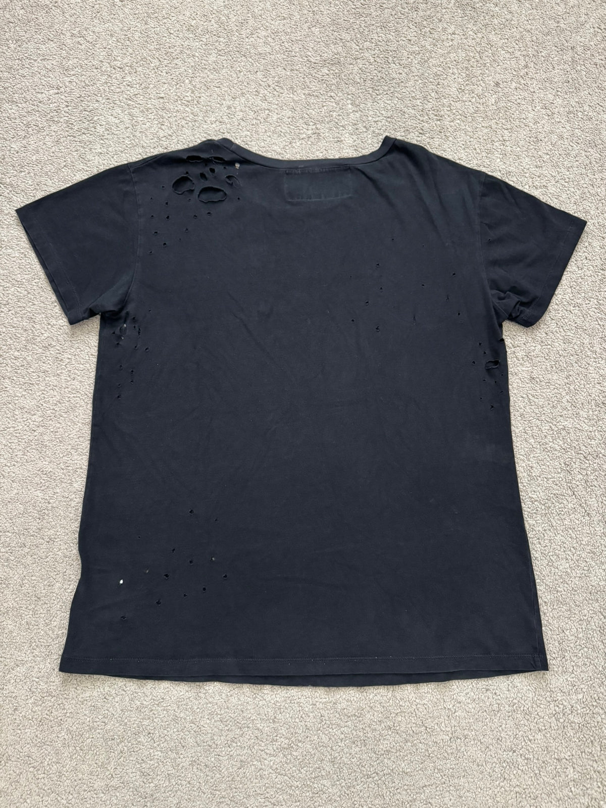 Enfants Riches Deprimes Black Logo Distressed T Shirt