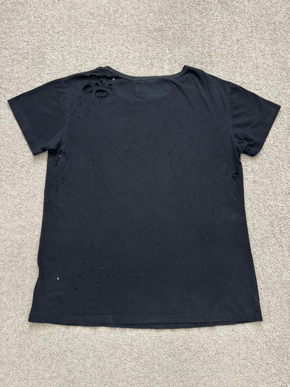 Enfants Riches Deprimes Black Logo Distressed T Shirt