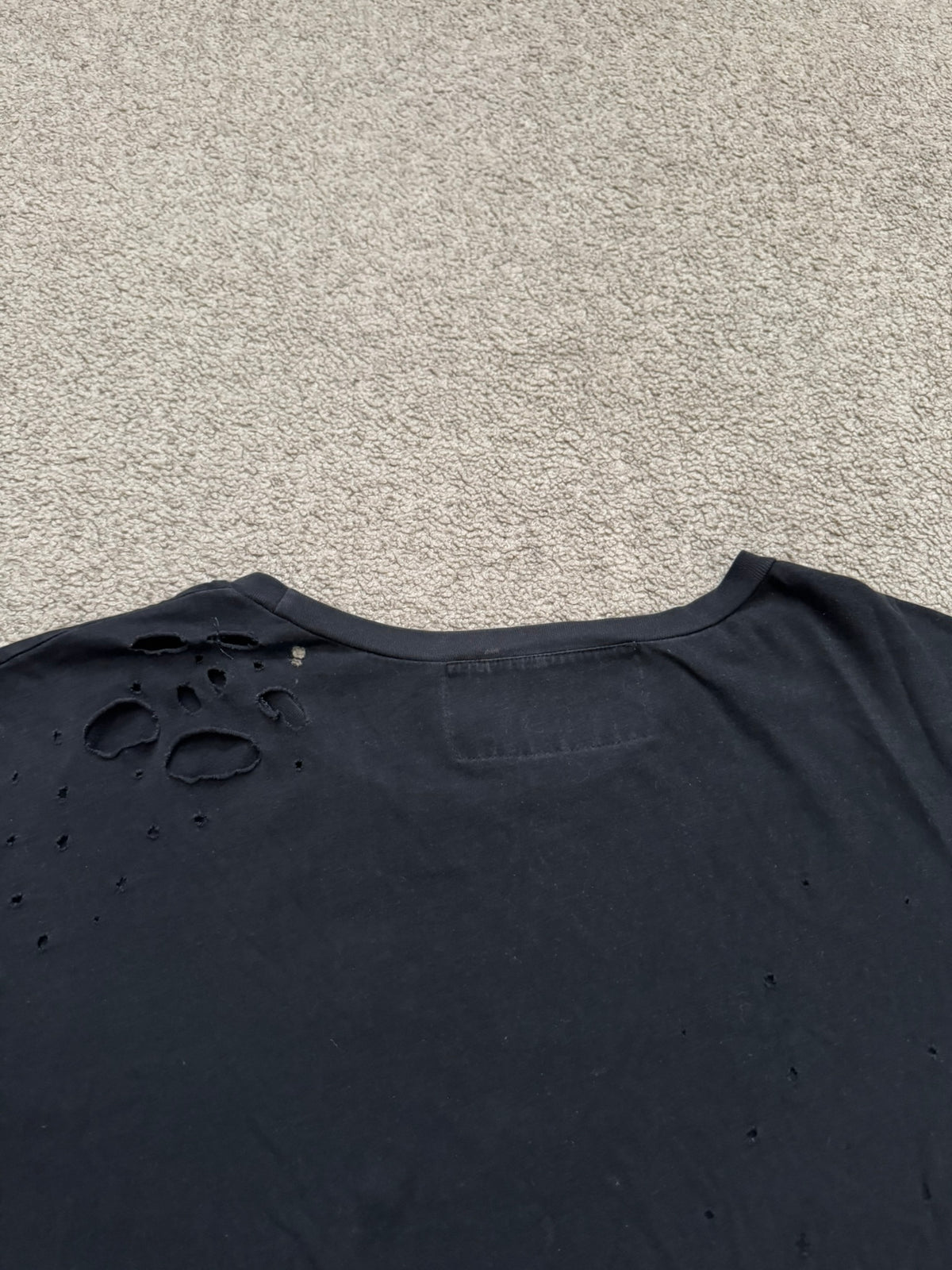 Enfants Riches Deprimes Black Logo Distressed T Shirt