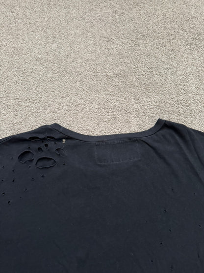 Enfants Riches Deprimes Black Logo Distressed T Shirt