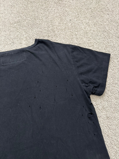Enfants Riches Deprimes Black Logo Distressed T Shirt