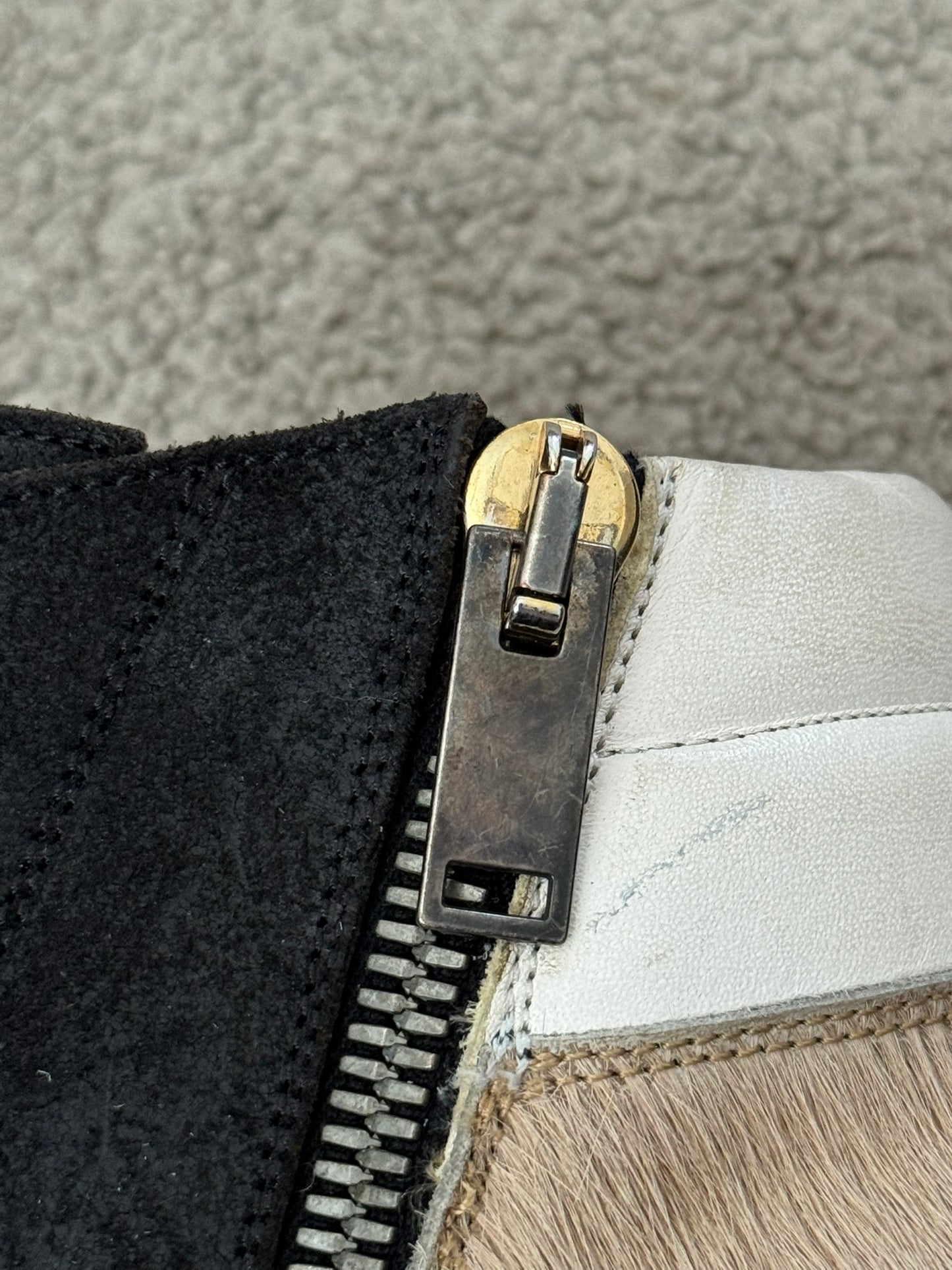 FW13 Rick Owens Mainline Pony Hair Island Dunk Sneakers