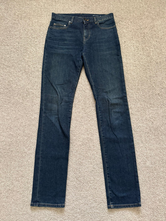 FW16 Saint Laurent by Hedi Slimane Dirty Blue D02 Denim Jeans