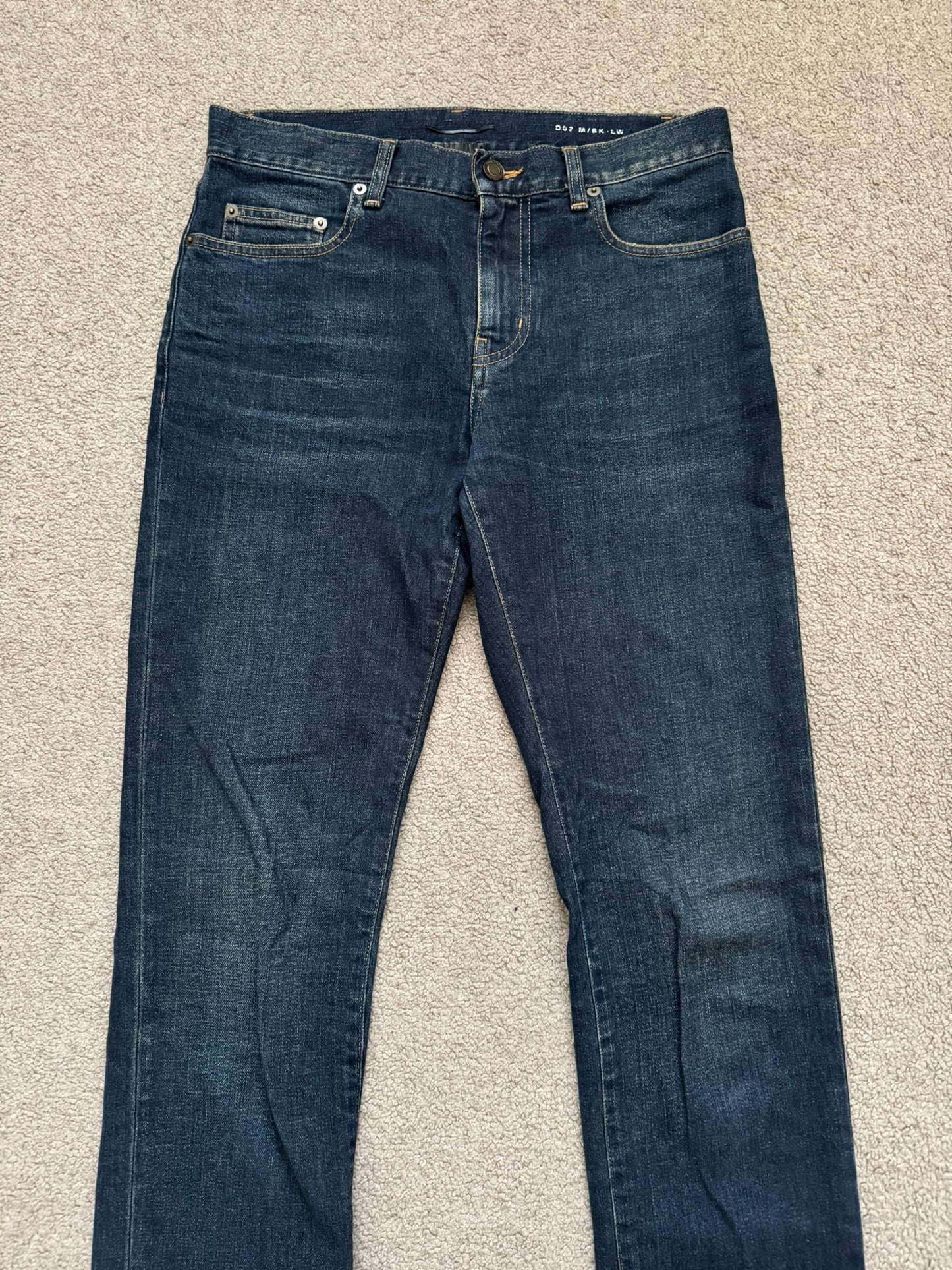 FW16 Saint Laurent by Hedi Slimane Dirty Blue D02 Denim Jeans