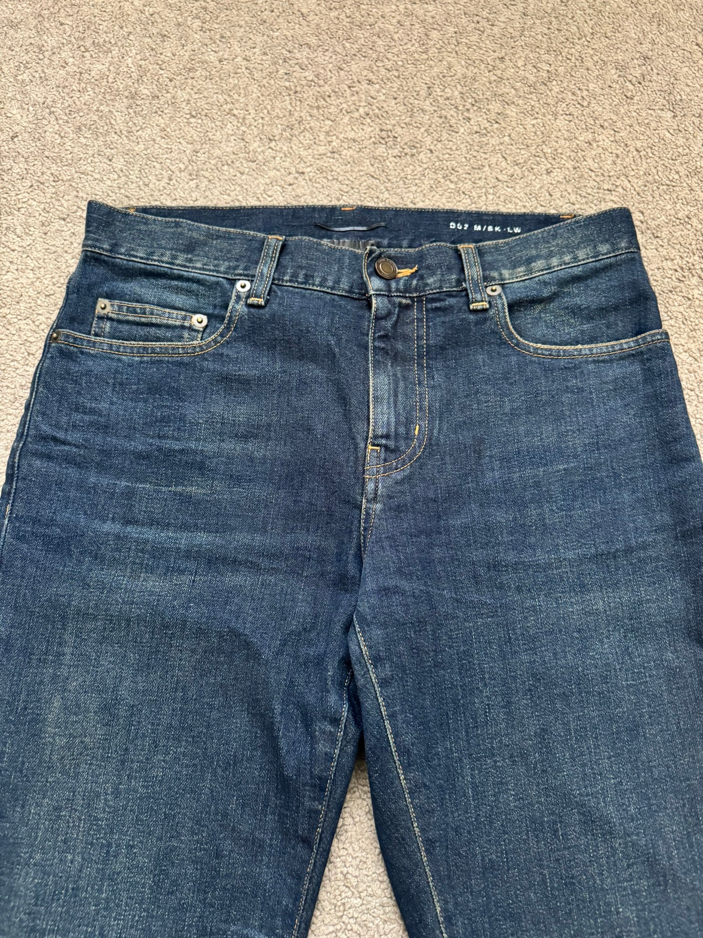 FW16 Saint Laurent by Hedi Slimane Dirty Blue D02 Denim Jeans