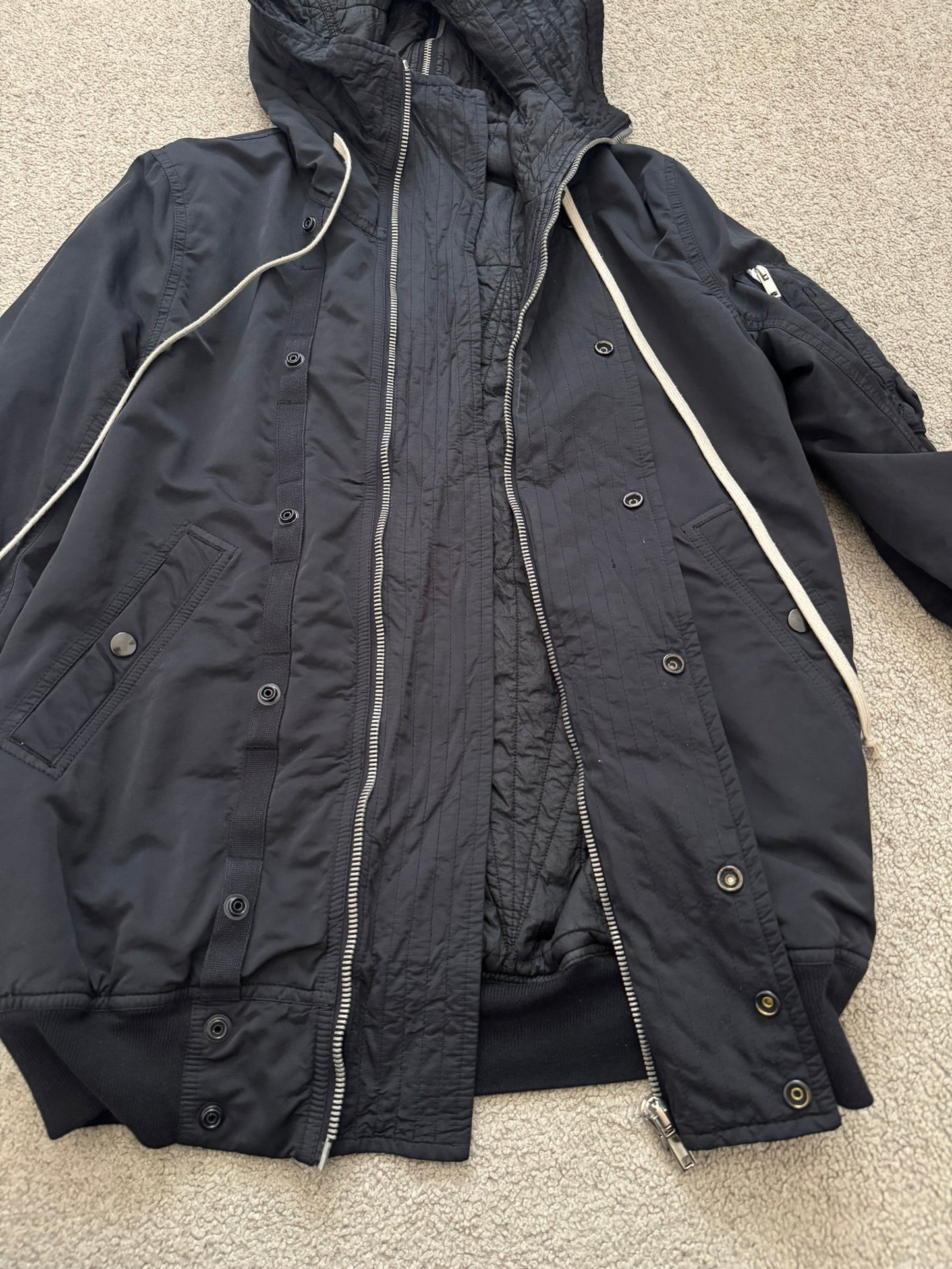FW15 Rick Owens DRKSHDW Exploder Hooded Bomber Jacket