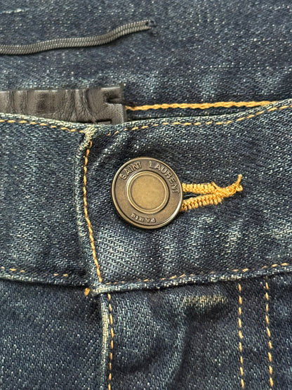 FW16 Saint Laurent by Hedi Slimane Dirty Blue D02 Denim Jeans