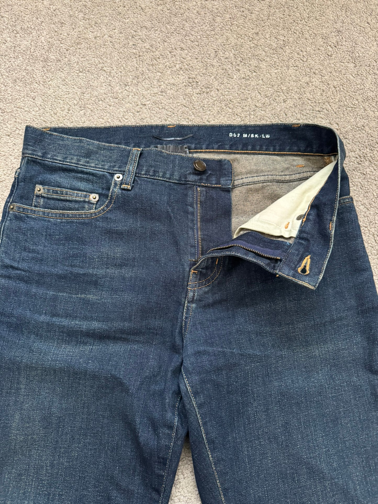 FW16 Saint Laurent by Hedi Slimane Dirty Blue D02 Denim Jeans