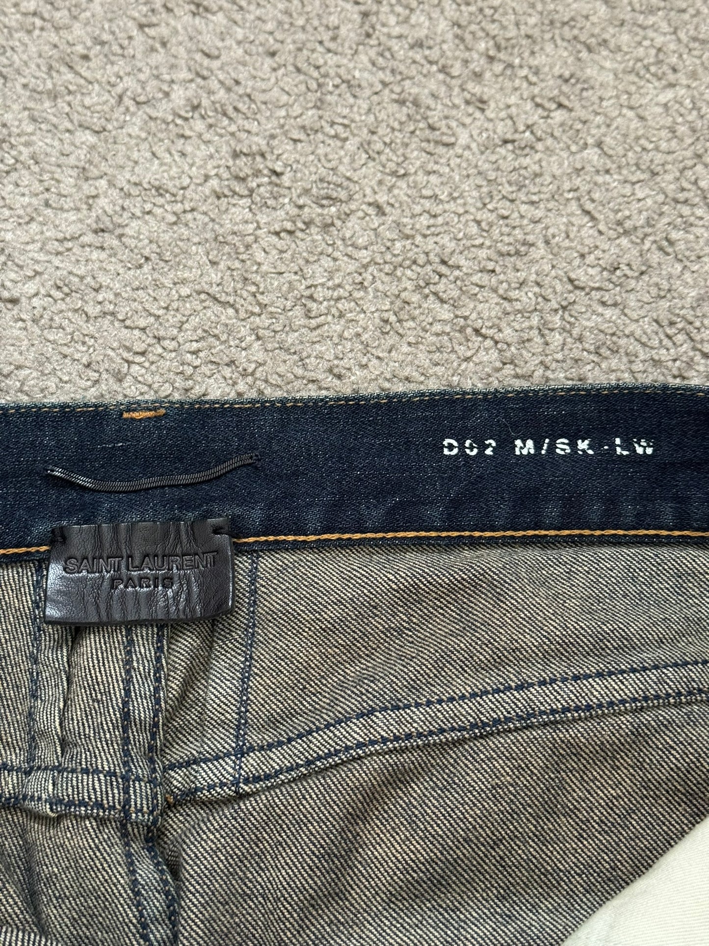 FW16 Saint Laurent by Hedi Slimane Dirty Blue D02 Denim Jeans