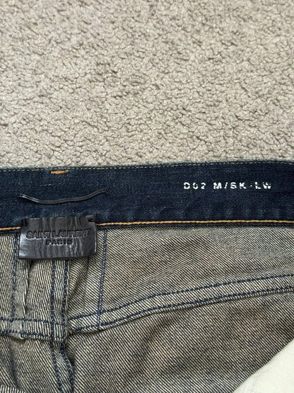 FW16 Saint Laurent by Hedi Slimane Dirty Blue D02 Denim Jeans