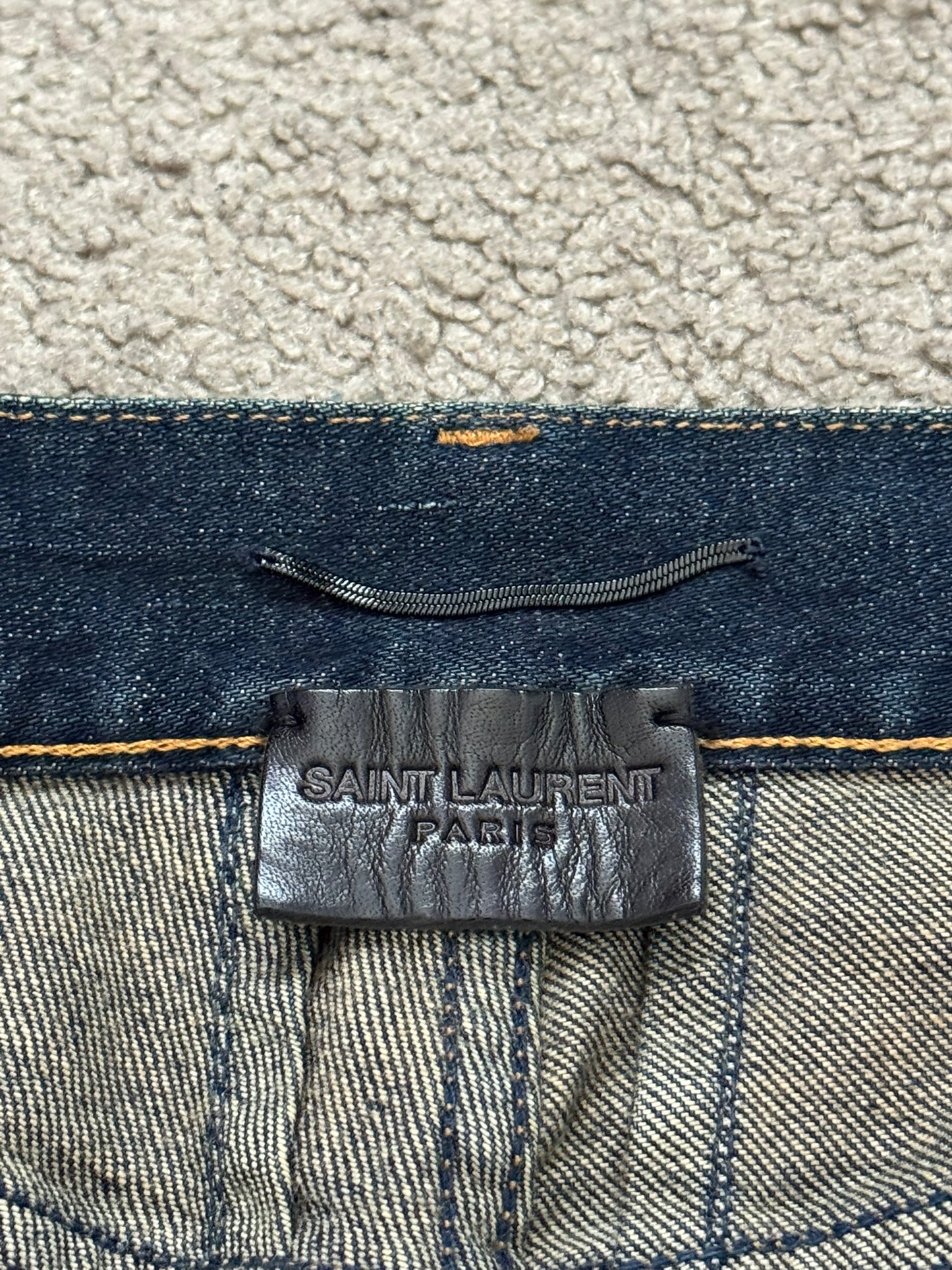 FW16 Saint Laurent by Hedi Slimane Dirty Blue D02 Denim Jeans