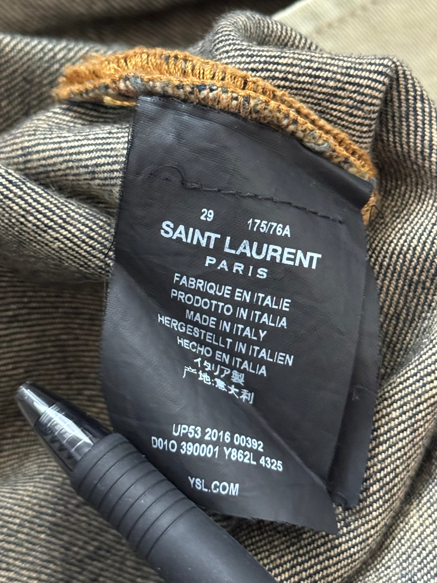 FW16 Saint Laurent by Hedi Slimane Dirty Blue D02 Denim Jeans