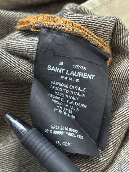 FW16 Saint Laurent by Hedi Slimane Dirty Blue D02 Denim Jeans