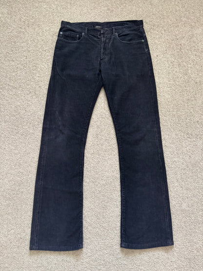 AW05 Dior Homme by Hedi Slimane Black Flared Corduroy Pants