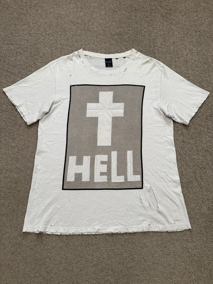 SS05 Number (N)ine "Hell" Cross Origami Distressed T Shirt