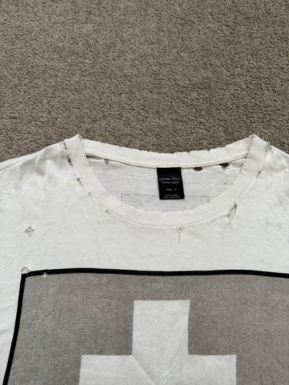 SS05 Number (N)ine "Hell" Cross Origami Distressed T Shirt