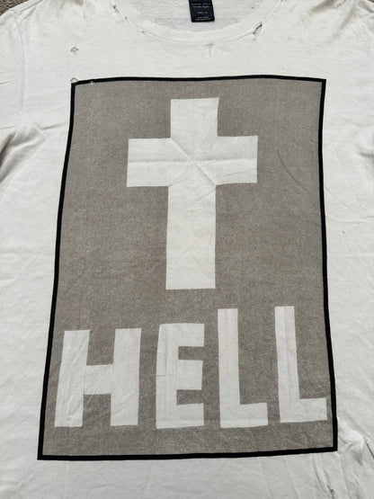 SS05 Number (N)ine "Hell" Cross Origami Distressed T Shirt