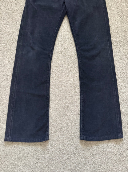 AW05 Dior Homme by Hedi Slimane Black Flared Corduroy Pants