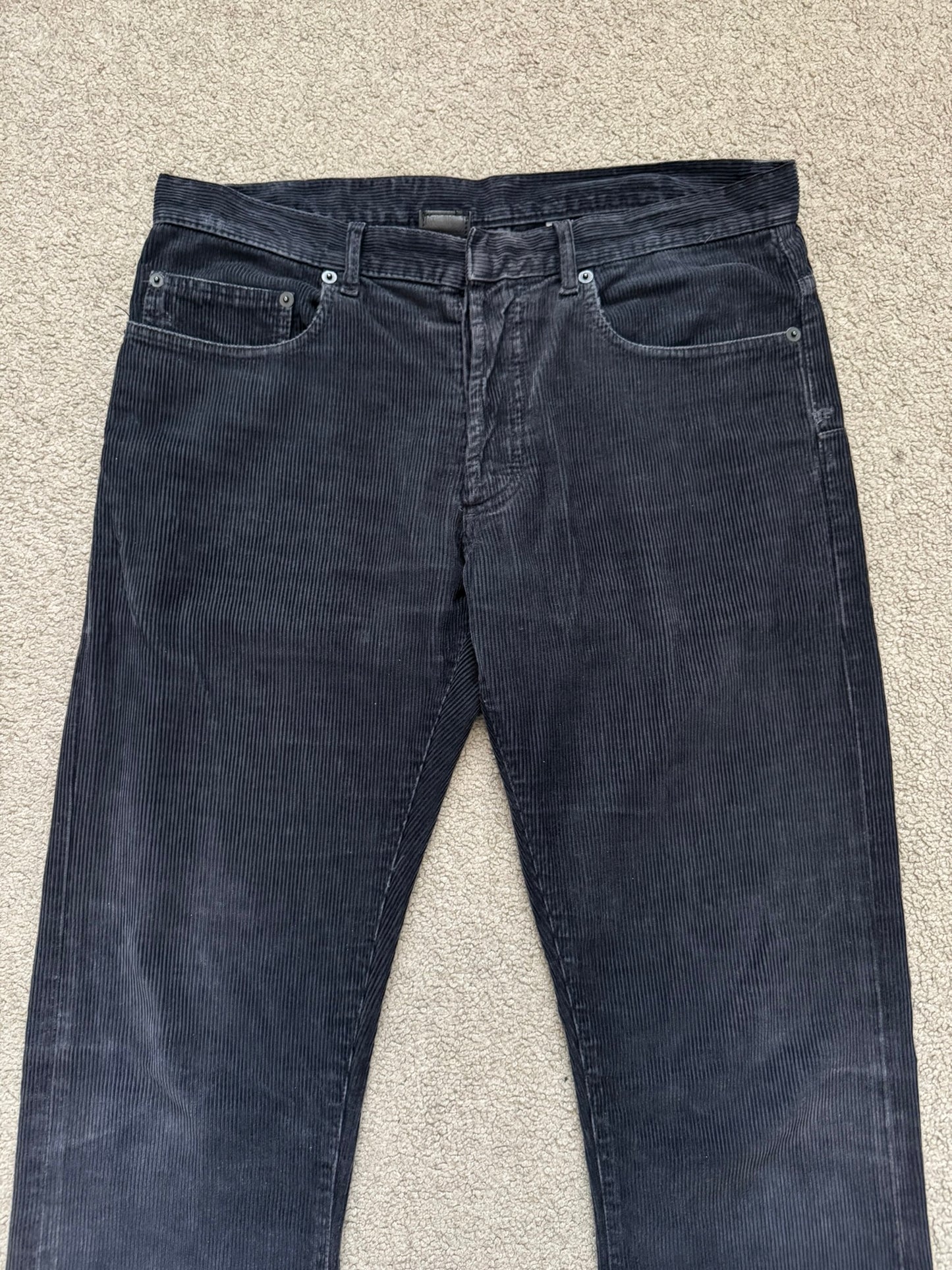 AW05 Dior Homme by Hedi Slimane Black Flared Corduroy Pants