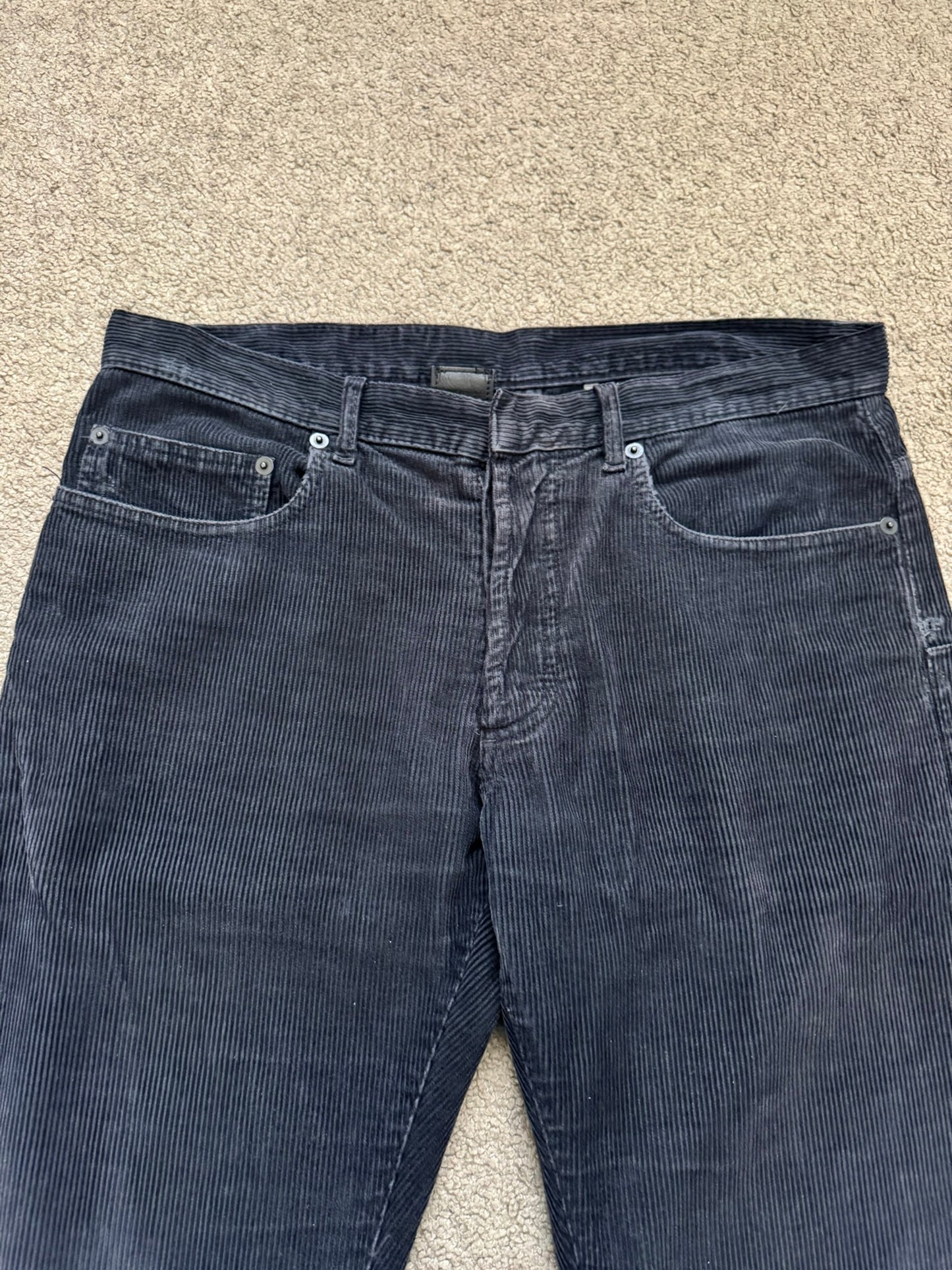 AW05 Dior Homme by Hedi Slimane Black Flared Corduroy Pants