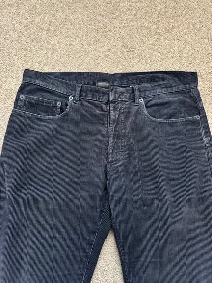 AW05 Dior Homme by Hedi Slimane Black Flared Corduroy Pants