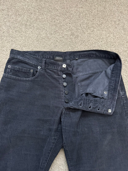 AW05 Dior Homme by Hedi Slimane Black Flared Corduroy Pants